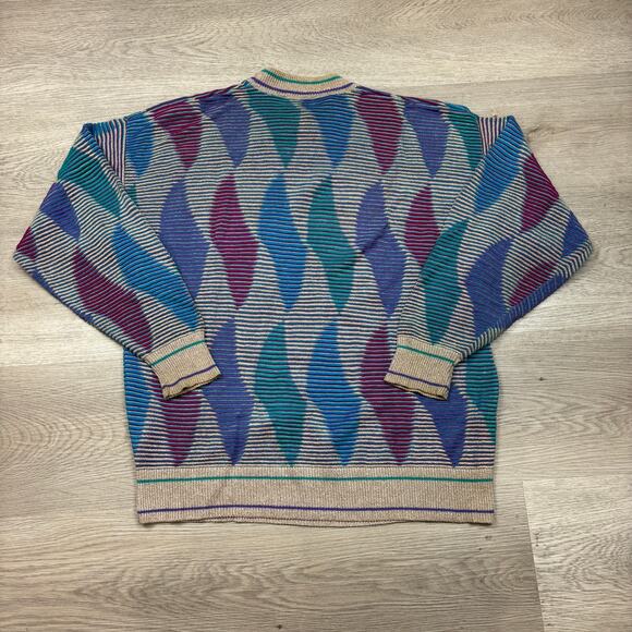 Vintage Colours Alexander Julian 3D Knit Sweater Men's XL Grandpa - Picture 3 of 8
